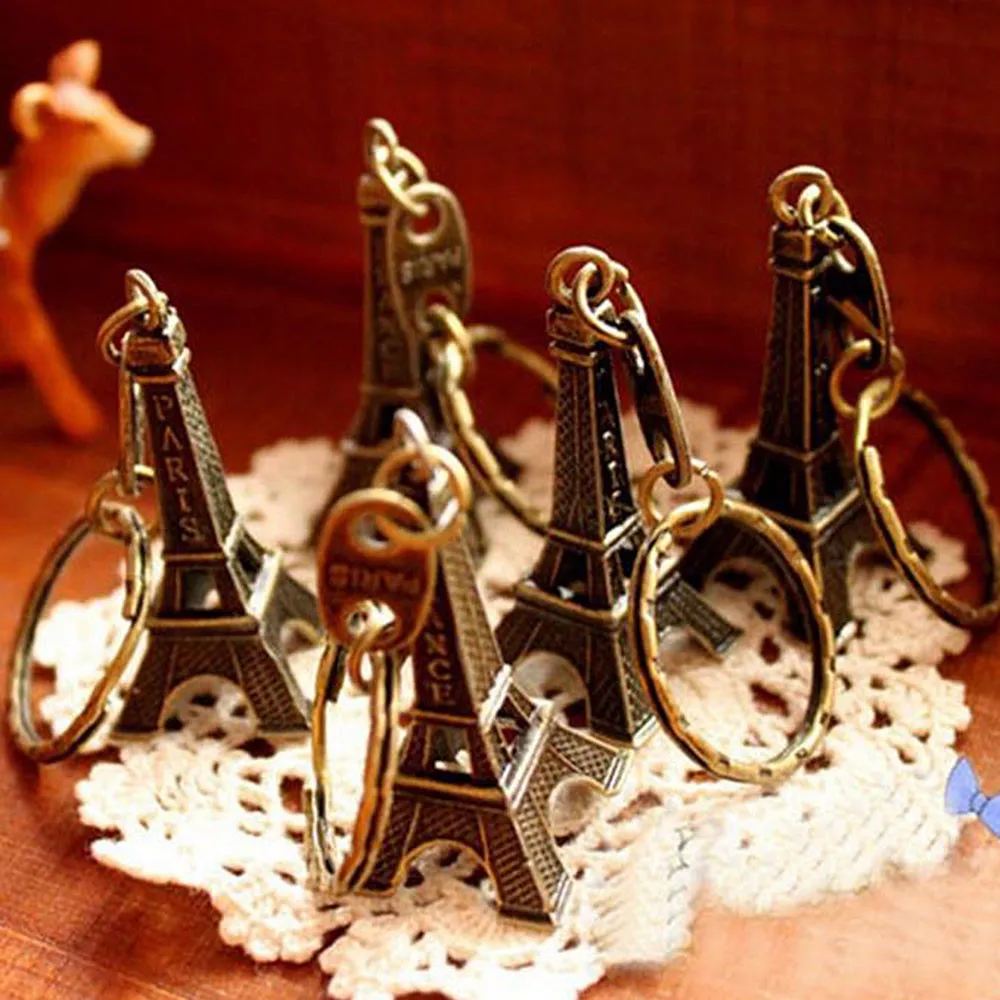 

Vintage 3D Paris Tower French souvenir paris Keychain Keyring Key Chain Ring Adornment French Souvenir Paris Novelty
