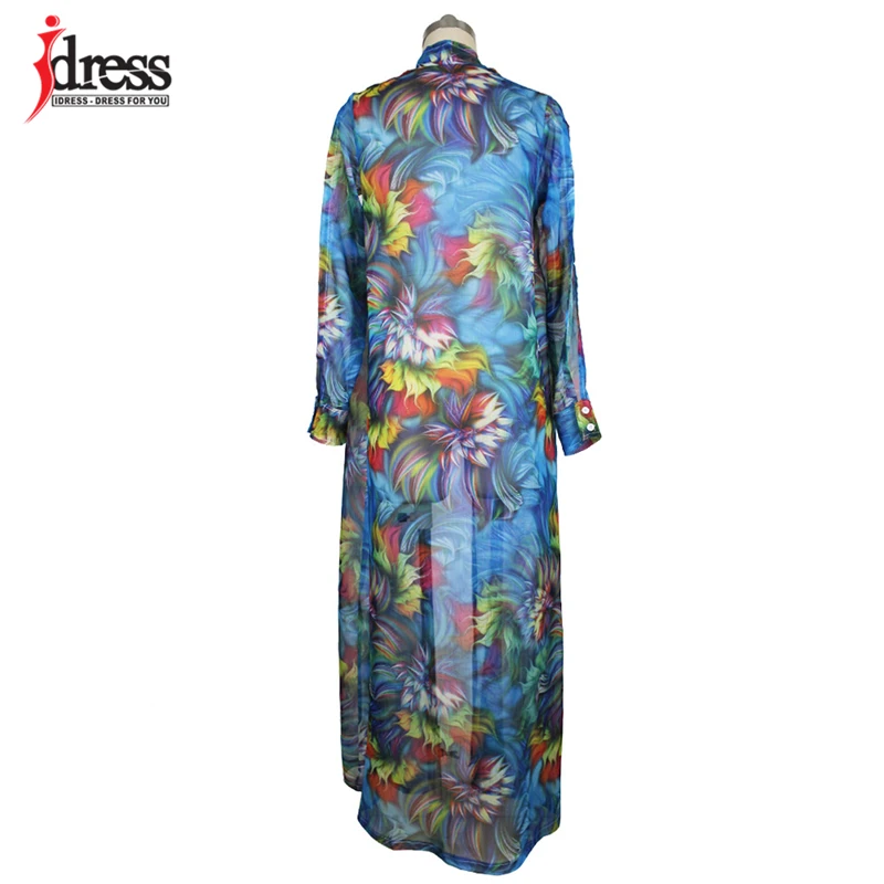 IDress Women Casual Vintage Boho Floral Printed Chiffon Shawl Cardigan Tops Cover up Blouse Shirts Summer Long Beach Blouse for Ladies (10)