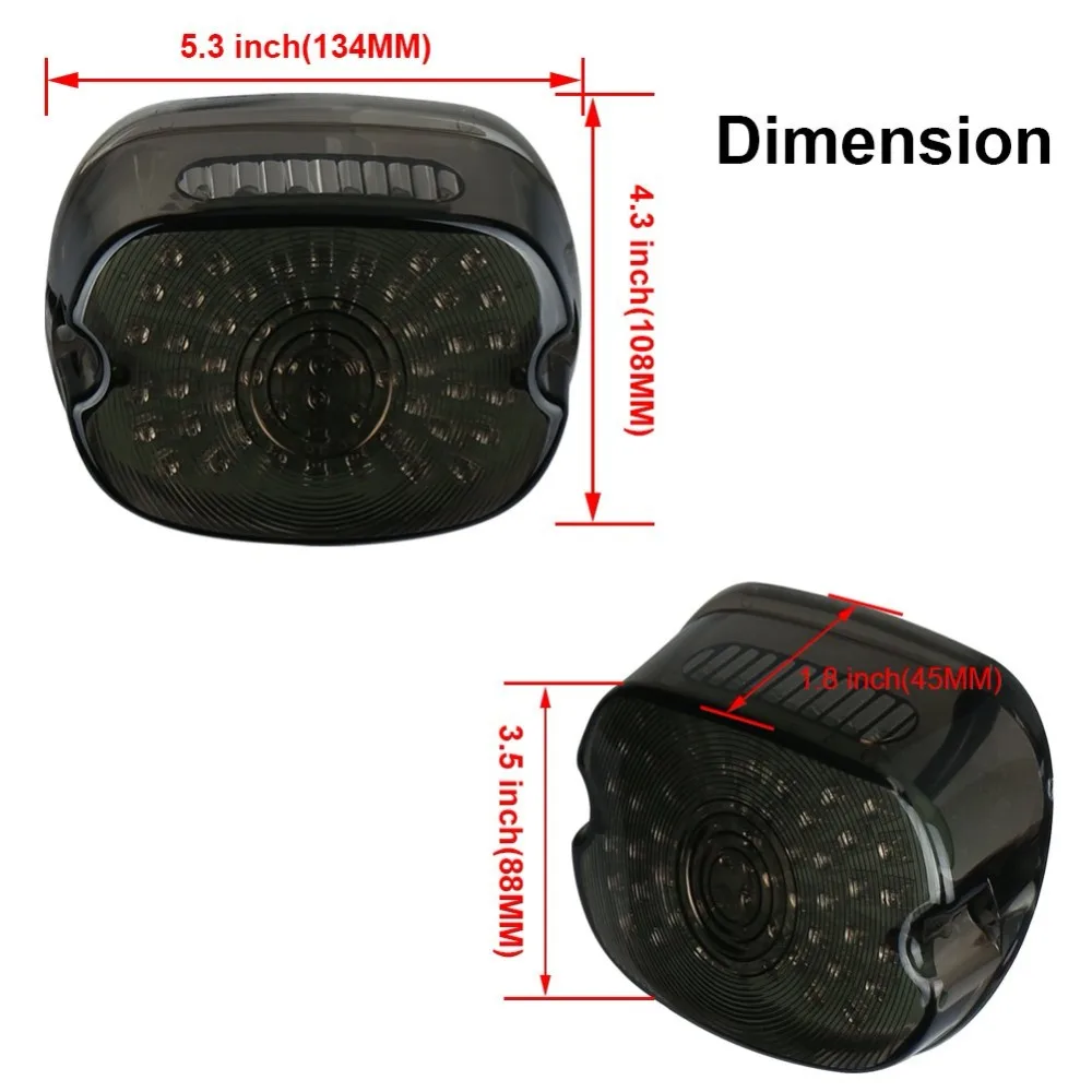 

Aftermarket LED Tail Lamp Brake Light Replacement for Motorcycle Dyna FL Eleectra Glides Road Kings
