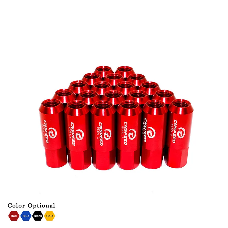 Hot 20 Pcs 60mm Long Lug Nut Car Tire Modified Lightweight Nut M14X1.5 JLD