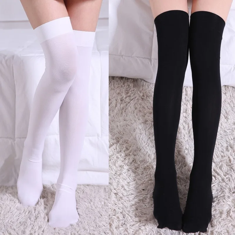 Women Anime Cosplay Stockings Thigh high Sock Japanese Kawaii Girls Student Skidproof Striped Cotton Long Socks Sailor Costume