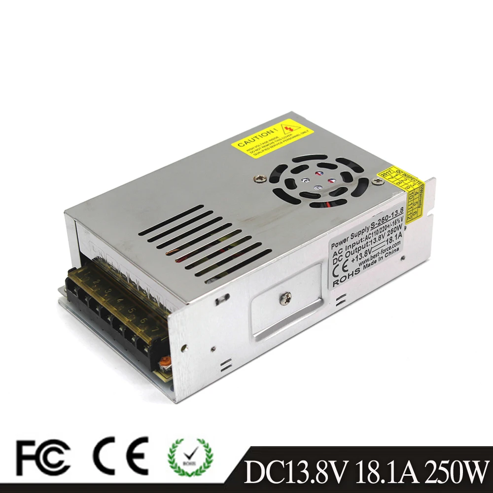 

New Arrival 13.8V 18.1A 250W Switching power supply Driver AC100-240V to DC SMPS Factory Supplier For LED Light Strip Display