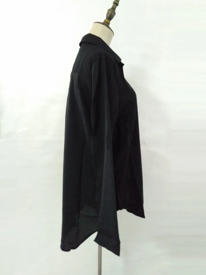 Ladies White Long Sleeve Chiffon Shirt Black Long Tops Women New Turn Down Collar Shirt Blouse Button Office Workwear Shirts Top 27