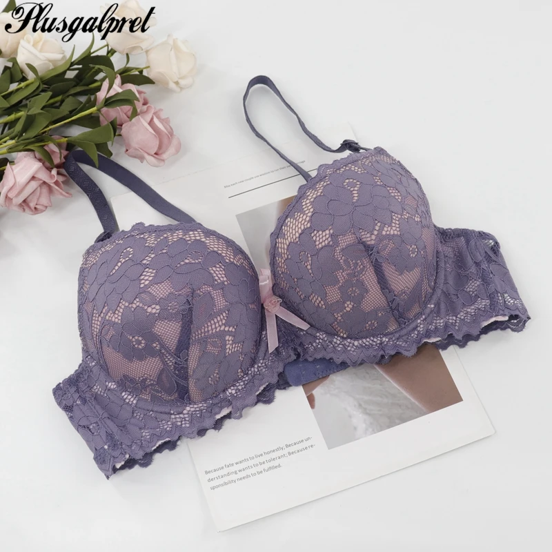 

Plusgalpret Floral Lace Bh 3/4 Cup Cotton Lined Bras Push Up Lingerie Adjusted Convertible Straps A B C D Cup Size 34 36 38 40