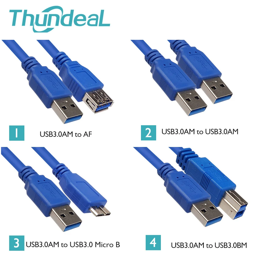 

3.0 USB Cable 150cm 300cm 500cm 5Ft Male to Female AF AM Micro-B BM Connector Extension Printer Mobile HDD Data Charging Adapter