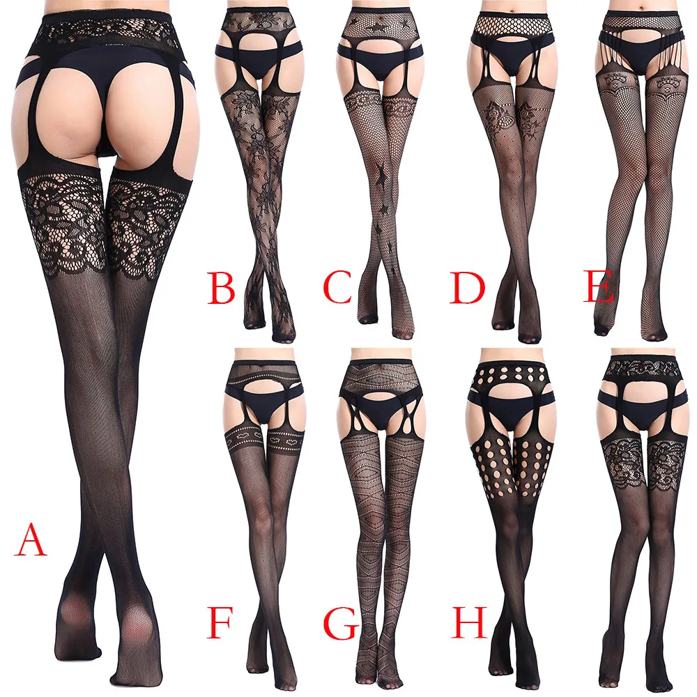 

Sexy Womens Lingerie Net Erotic Bodystocking Lace Top Garter Belt Thigh Stocking Pantyhose Bodystocking сексуальное белье
