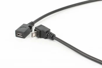

100pcs/lot KEFU Right Angle Micro USB Type B Male To Female M/F Extension Extender Sync Charging and Data Transferring Cable