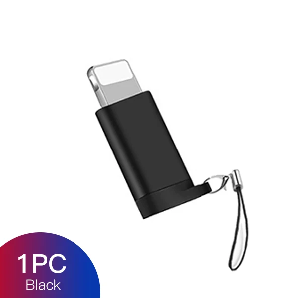 1PC ACCEZZ OTG адаптер Micro USB на 8 Pin Освещение для iphone X XS MAX XR 7 8 6S 6 Plus телефон синхронизация данных зарядное устройство конвертер разъем - Цвет: 1PC