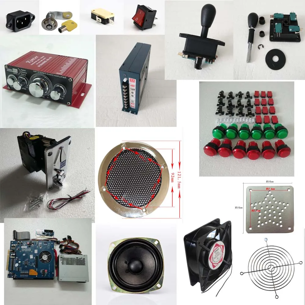 

Arcade Parts Bundles Kit With Multi-games 2100 in 1 Power supply Joystick Pushbutton Microswitch for VGA LCD Arcade Game Machine