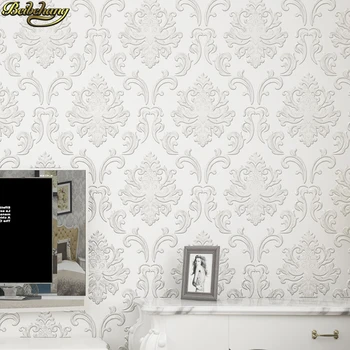 

beibehang European 3D stereo bedroom wallpaper European non-woven wall paper bedroom high-grade embossed papel de parede