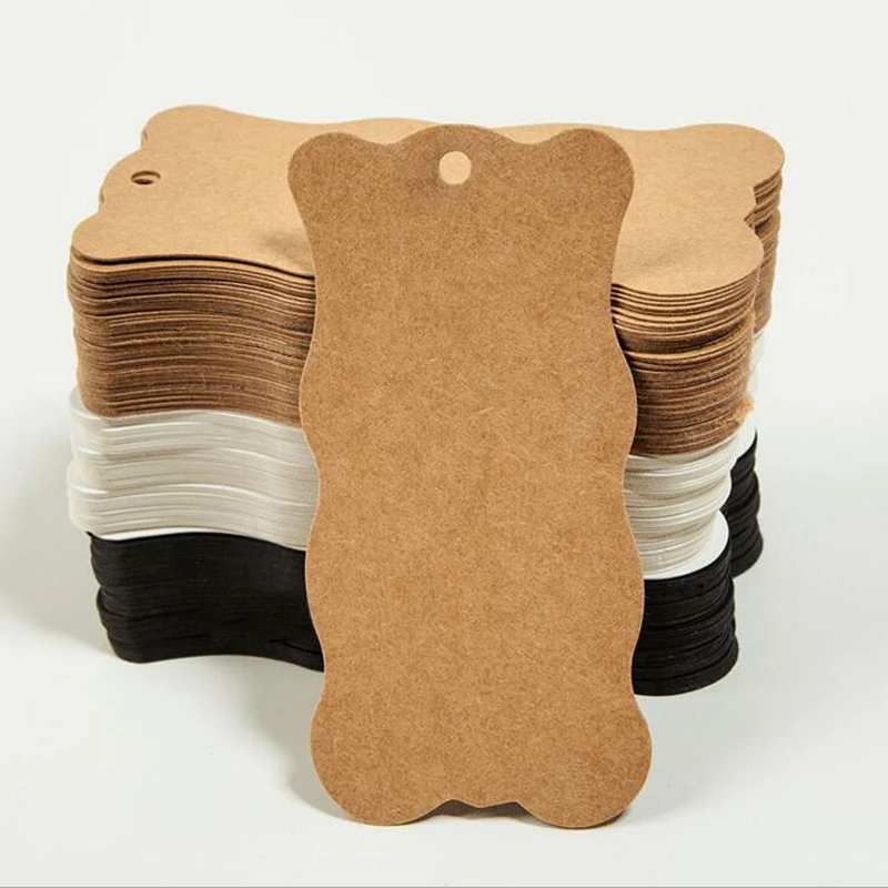 100pcs 10*5 long polygon blanks, small labels, bookmarks, kraft paper