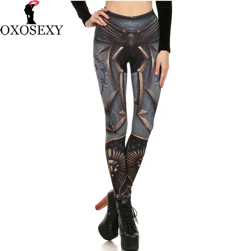 

Halloween cosplay Autumn Design Alliance high waist leggins black armor leggins 3d Digital Printed Women Leggings Women Pants 86