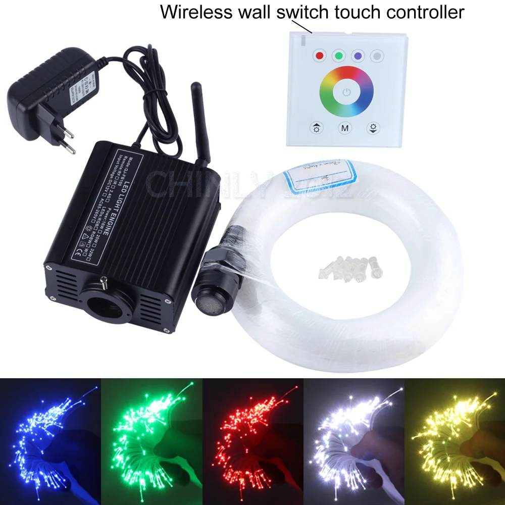 RGBW Ceiling LED Fiber Optic Star Light Kit 300x 16W 2m+24key Remote