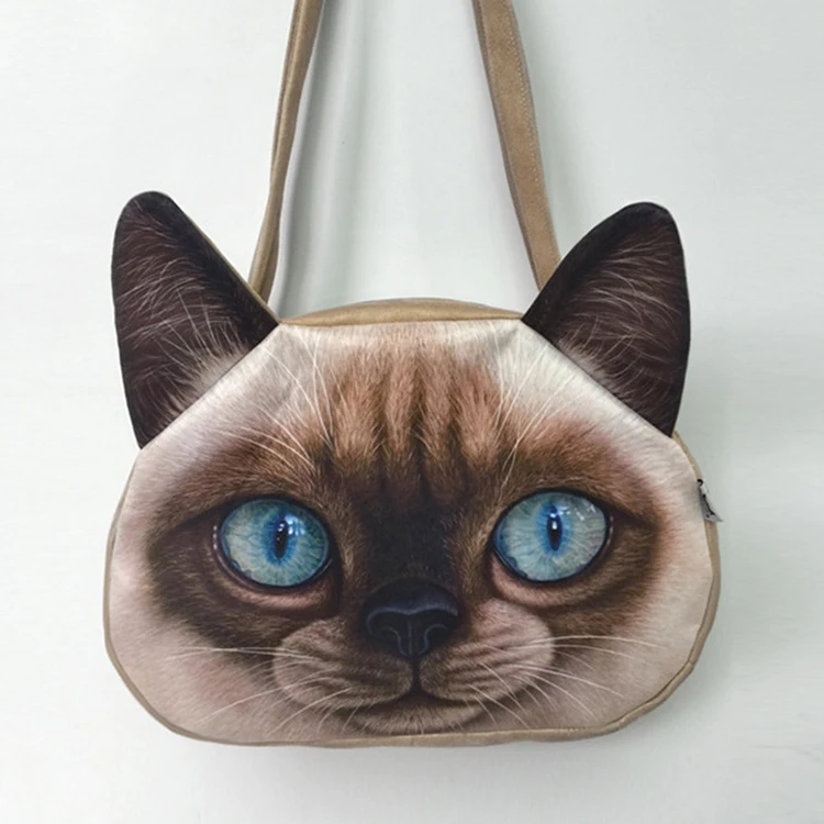 Модные 3D печати женский плечо кота собаки Форма Для женщин сумки