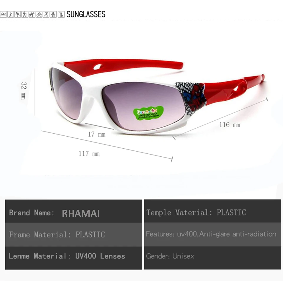RHAMAI спортивные солнцезащитные очки для детей, детские солнцезащитные очки для девочек и мальчиков, уличные очки, гибкие очки UV400 Oculos
