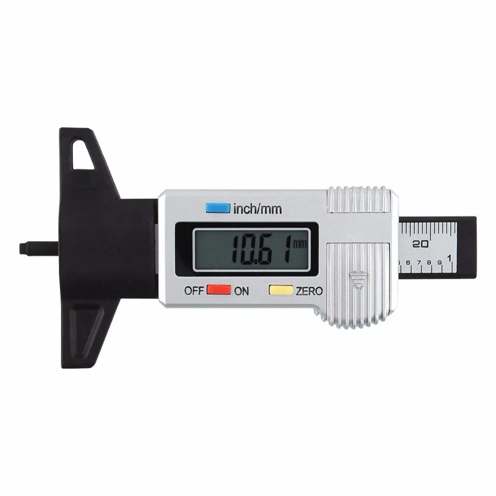 

Digital Tyre Wheel Tread Brakes Pad Shoe & Holes Depth Gauge Caliper 0~25mm