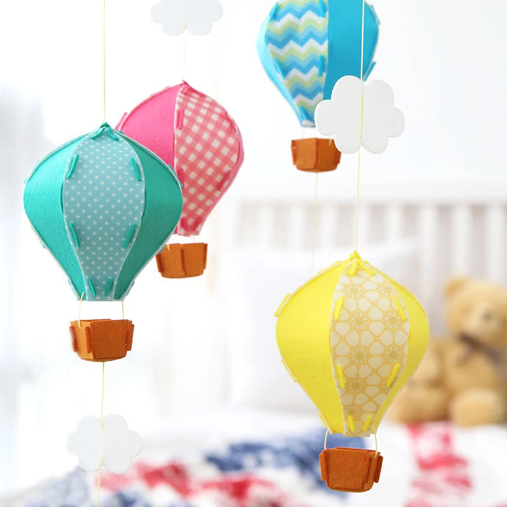 

Hot Air Balloon Decorations 3D Felt Ceiling Hanging Garland For Nursery Classroom Baby Shower Birthday Party Decor (Yellow)