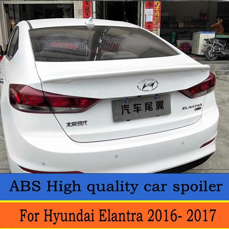 Для Hyundai Elantra спойлер высокое качество АБС пластик Неокрашенный праймер задний