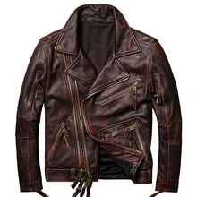 Новое поступление, мужские Мотоциклетные Куртки из натуральной кожи, натуральная коровья кожа, мотоциклетные кожаные пальто для мужчин