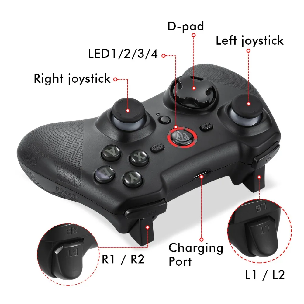  EasySMX 2.4Ghz Android Controller Bluetooth Wireless Gaming Controller Gamepad for Android/Windows/