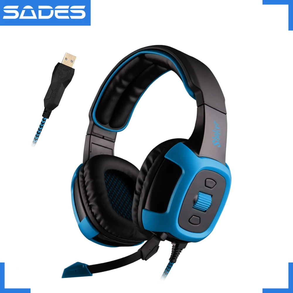 SADES Shaker Virtual 7.1 Surround Sound Headset Vibration Function Headphones USB Over ear