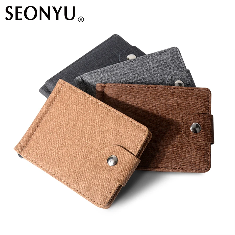 

Wallet Men Canvas Money Clips powerfull mini purse vintage brown grey small male cultch men wallet wholesale price