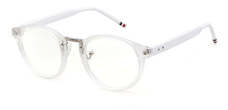 SHAUNA Мужские Модные оптические оправы очки модные женские очки в оправе при близорукости с заклепками - Цвет оправы: Transparent White