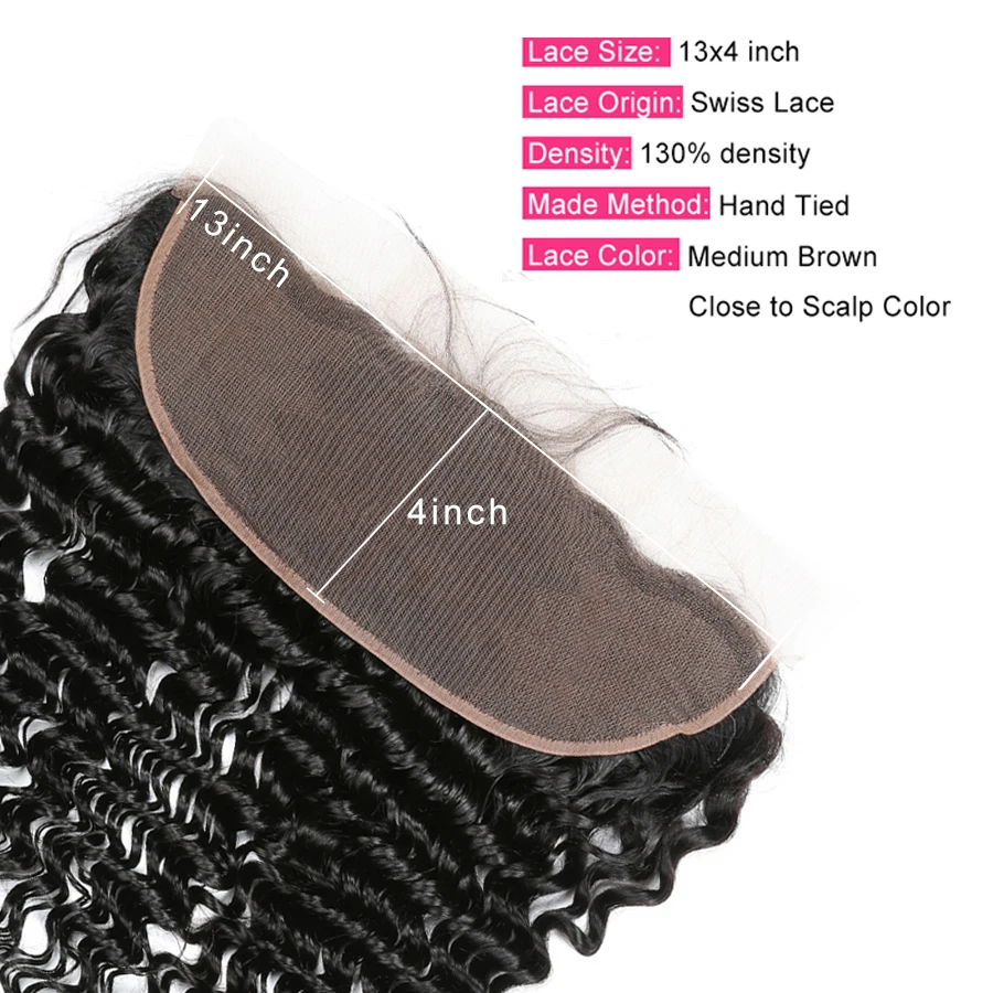 Deep Wave Bundles With Frontal Brazilian Hair Weave Bundles With Closure 13X4 Frontal With Bundles Non Remy Human Hair Beyo HairDeep Wave Bundles With Frontal Brazilian Hair Weave Bundles With Closure 13X4 Frontal Wit