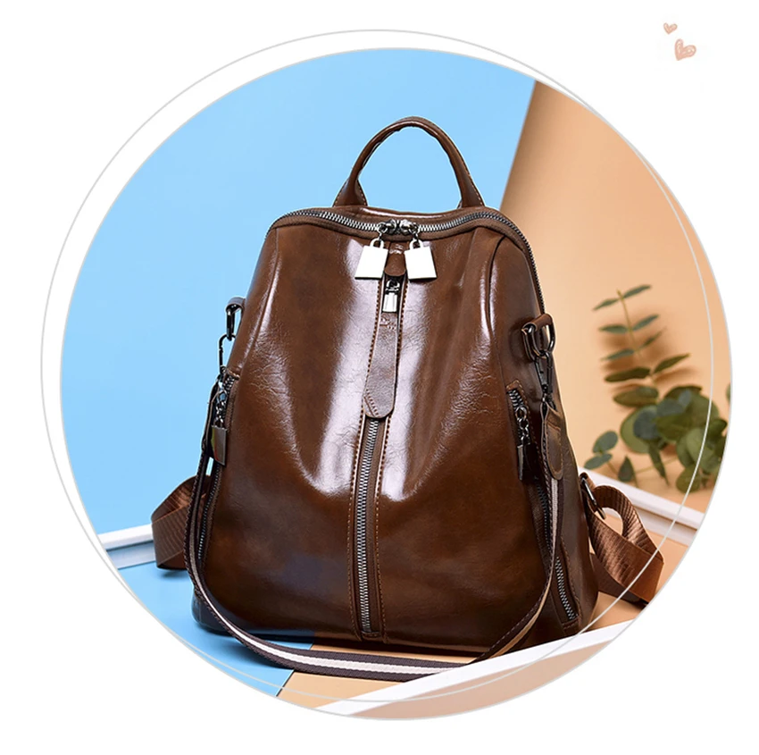 Женский винтажный рюкзак 3 в 1, женский рюкзак с несколькими карманами из искусственной кожи, женские сумки через плечо, модная школьная сумка для девочек