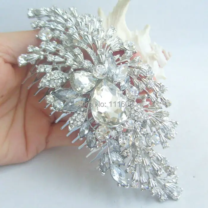 

5.7" Bridal Hair accessories Wedding Hair Comb Bridal Rhinestone Crystal Flower Hair Comb Bridesmaid Jewelry FSE05806C1