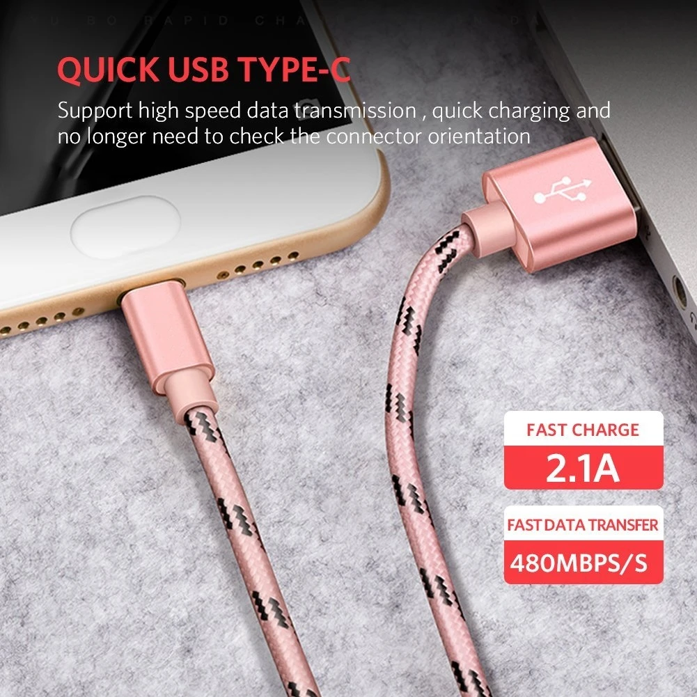 1 M 2 3M usb кабель с Тип круглый для зарядки нейлоновая нить C huawei P20 lite mate 20 pro nova 3 3i LeTV
