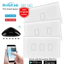 Broadlink TC2 US/AU Standard 1 2 3 Gang WiFi Home Automation Smart Remote Control Led Light Switches Touch Panel via RM Pro