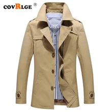 Covrlge Brand Male Overcoat Long Jacket Coat Men Men's Trench Business Trenchcoat Masculina Windbreaker Outwear Cotton Fabric