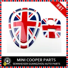 Фирменная Новинка ABS Материал с защитой от ультрафиолетового излучения, автомобильные подушки с принтом флага Великобритании "Юнион Джек", Стиль приборной панели и USB Вход Эмблема для mini cooper S F56 F55(2 шт./компл