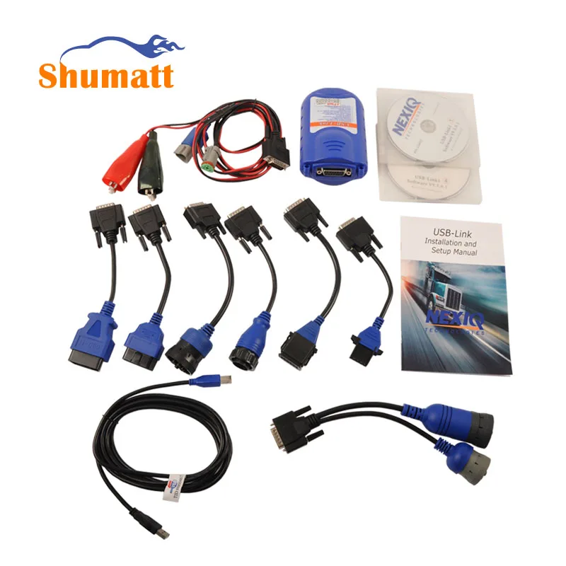 Heavy Duty Diesel Truck Diagnostic Scanner Tool NEXIQ 125032 USB LINK 4CD Software Full Set Adapter Connector Cable