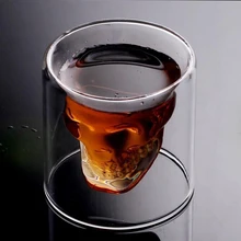 Жидкое пивное стекло для коктейлей домашнее барное Кафе Ресторан украшение для вина напиток кофейная чашка с двойным черепом прозрачная Питьевая Посуда