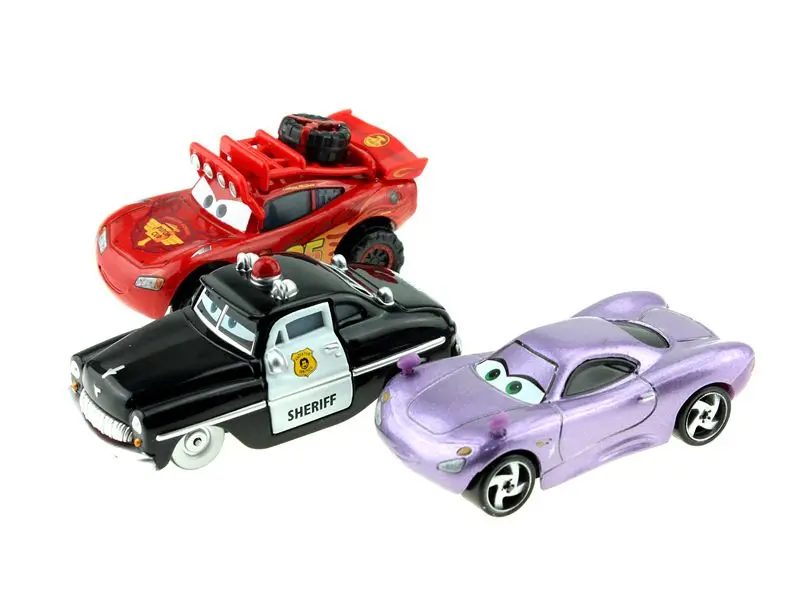 Disney Pixar Cars 4 шт./лот внедорожник Молния Маккуин шерифа 1:55 Весы Diecast металлического сплава Modle милые Игрушечные лошадки для детей Подарки