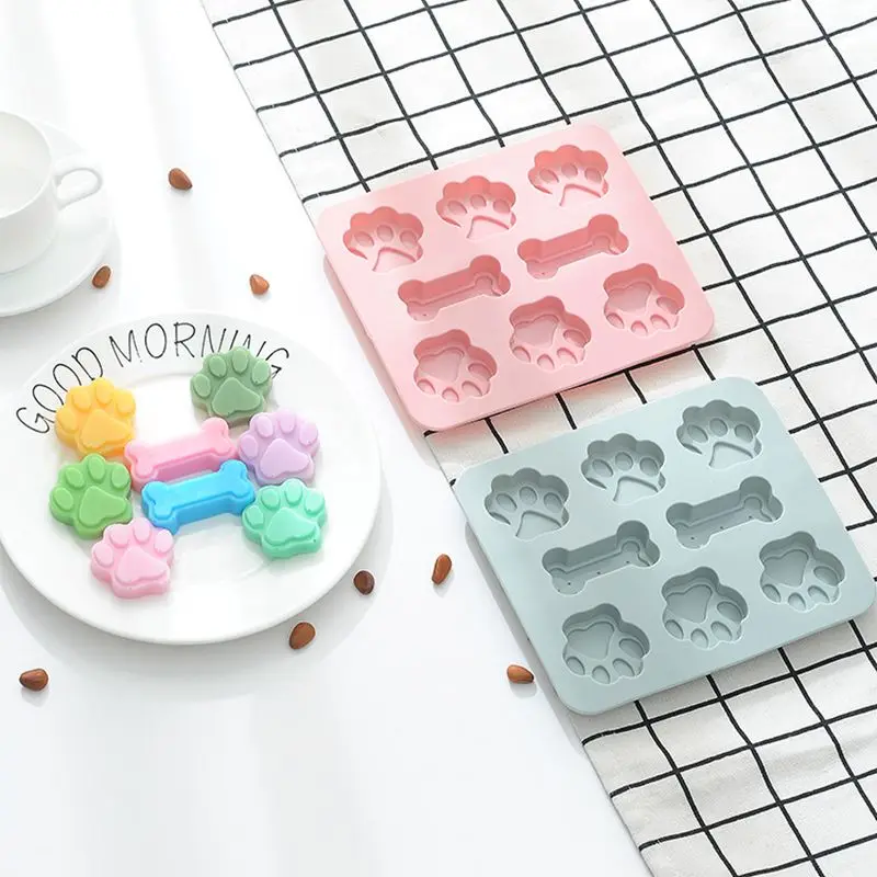 

1PC DIY Dog Paw Bone Shape Cake Mold Silicone Jelly Sugar Candy Mould Fondant Craft Cake Baking Decoration Ice Cube Mould