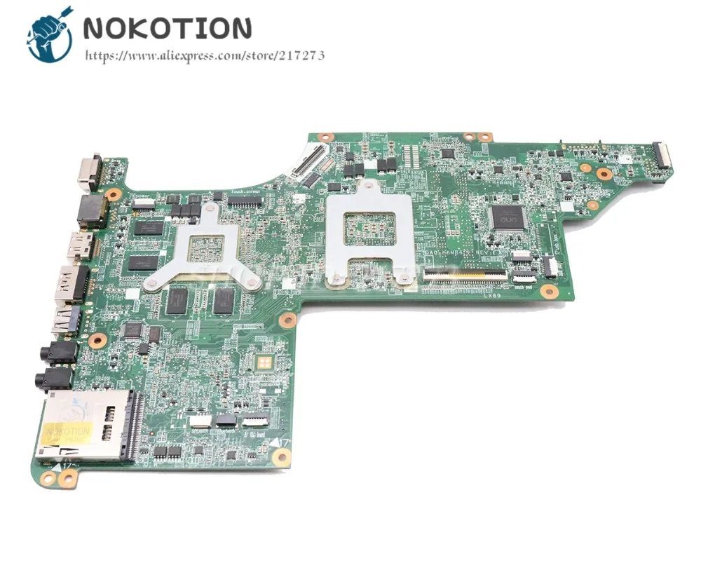NOKOTION для hp DV6 DV6-3000 серийная материнская плата для ноутбука 603939-001 аккумулятор большой емкости DA0LX8MB6D1 основная плата HD5650 1 GB процессор