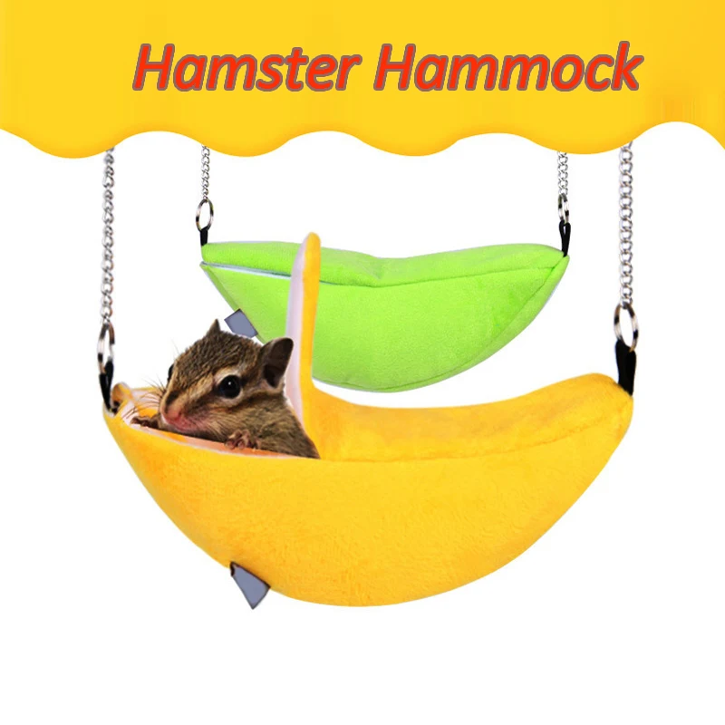 

Banana shape Small pet hammock 2 colors hamster guinea pig hammocks Fleece creative cute pet sleeping houses Hamster accessories