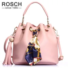 ROSCH Borla de Las Mujeres de Hombro Bolsos de Marca Famosa Bolsas de Cubo Cordón Femenino de Rosa Bolso de Crossbody Del Mensajero con La Pequeña Bolsa