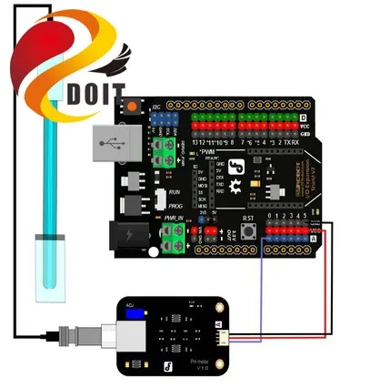 DOIT AVR с открытым исходным кодом рН-датчик моделирование рН-метр щит адаптер для Arduino UNO R3 развития стартовый комплект AVR