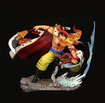

New 22cm Anime figure Edward Newgate GK vs Red Dog Top Furious Old Man White Moustache Action Figures Decoration Model Toys
