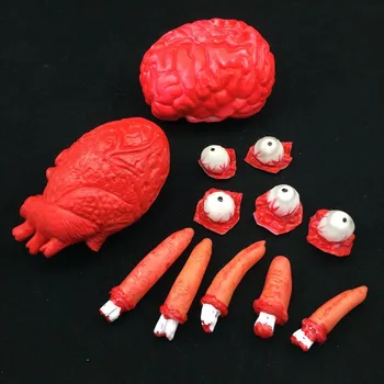 

Simulation of Human Organs Halloween Decorations Terrorist Bloody Brain Heart Broken Fingers Eyes Party Toys Movie Theme Supply