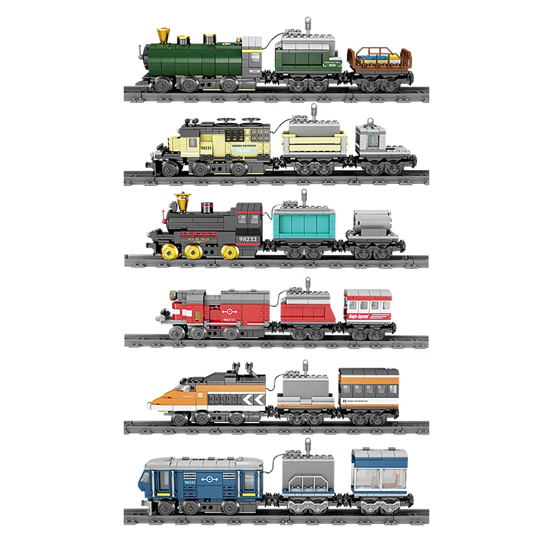 

DHL IN STOCK 6 sets H&HXY 98230 98231 98232 98233 98234 98235 Battery Powered Trains Building Block Sets KAIZI model Toys gifts