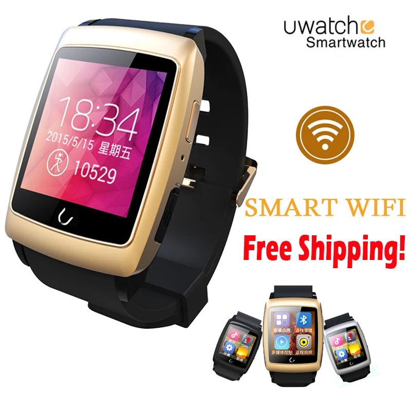 2016New Uwatch U18 Smart Watch Men Slim Waterproof Android 4.4 GPS Wifi Bluetooth Handsfree Passometer Sleep Tracker Wristwatch |