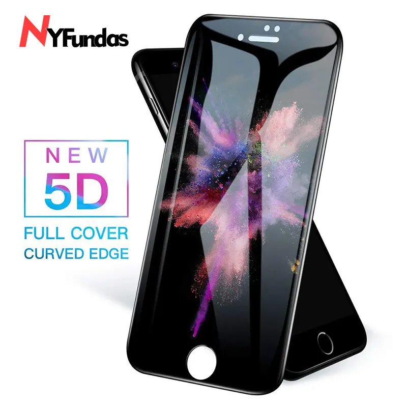 NYFundas For iPhone 7 Tempered Glass 5D Full Cover Screen Protector Film For iPhone XS X S 8 Plus 6 6S verre tremp Protection 3D (1)