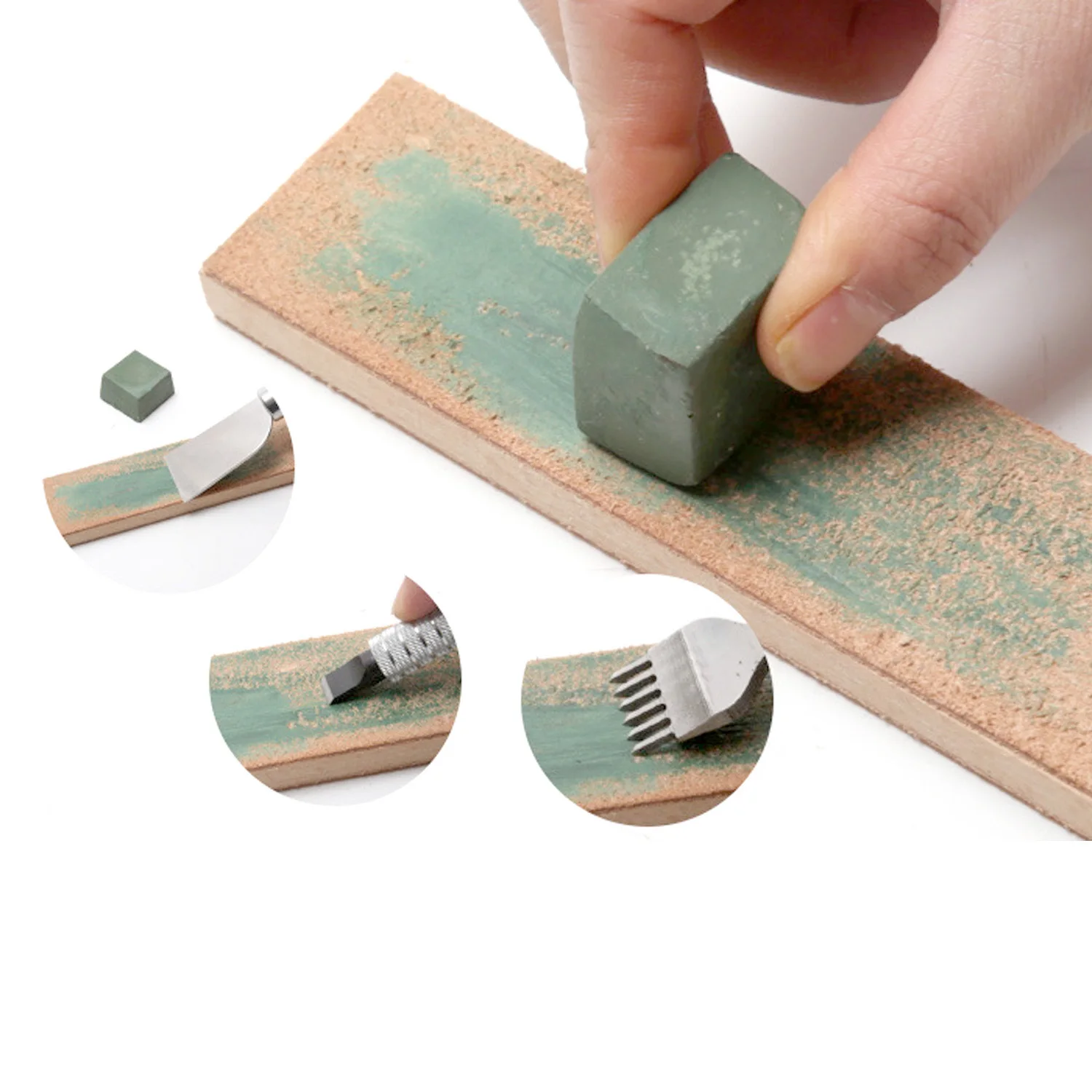 Double Sided Wooden Handle Tanned Leather Knife Sharpener Sharpening Polishing Stropin