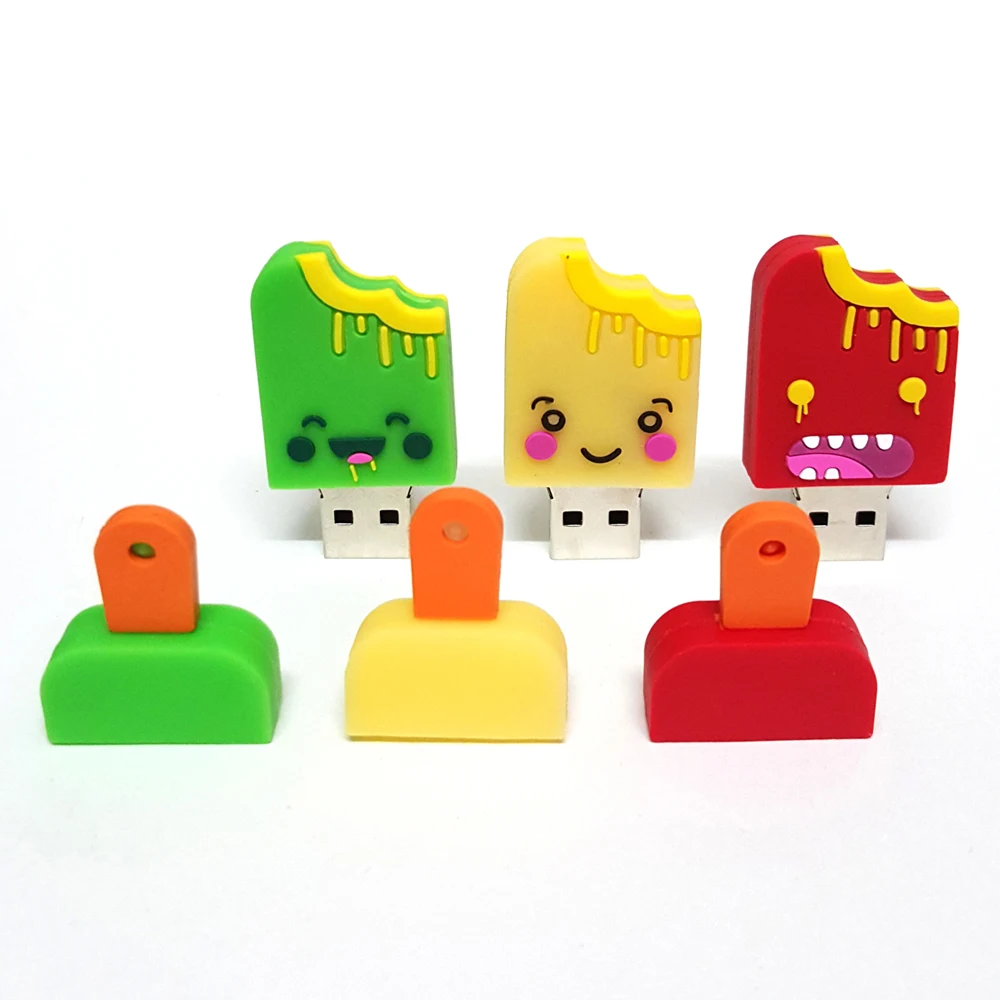 USB в виде мороженого флеш накопители Мультяшные 2 0 4 ГБ 8 16 32 64 флешки цветы розовые