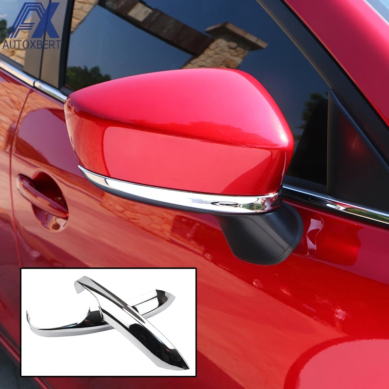 

AX Car Styling Chrome Rear View Side Door Mirror Cover Trim Garnish Overlay Strip Protector For Mazda 3 Axela BM 2014 2015 2016